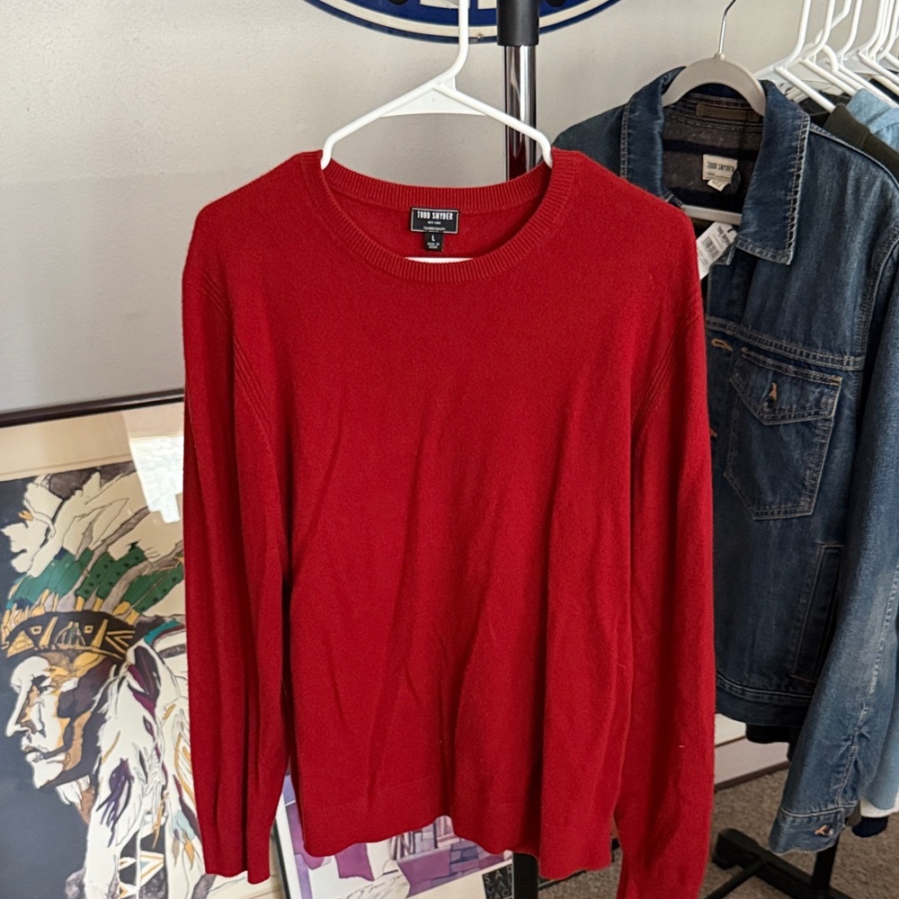 Todd Snyder Vibrant Red Crewneck Sweater